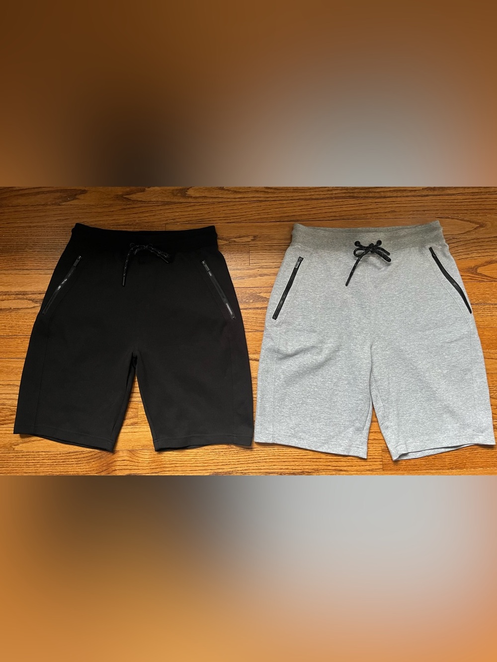 CSG Athletic Shorts Zip Pocket (2pc Lot) Gray, Black Sz. Med NWT Athletic Gym